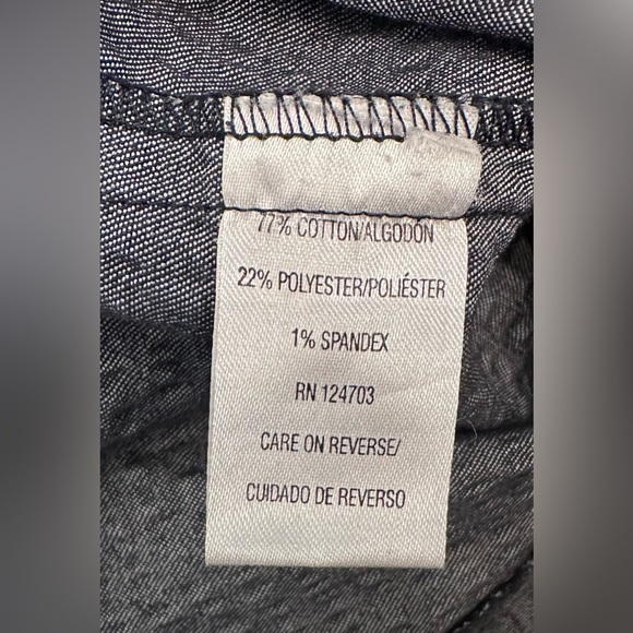 REBECCA MALONE embossed denim with embroidered sleeves and shoulder Sz L - Picture 9 of 12